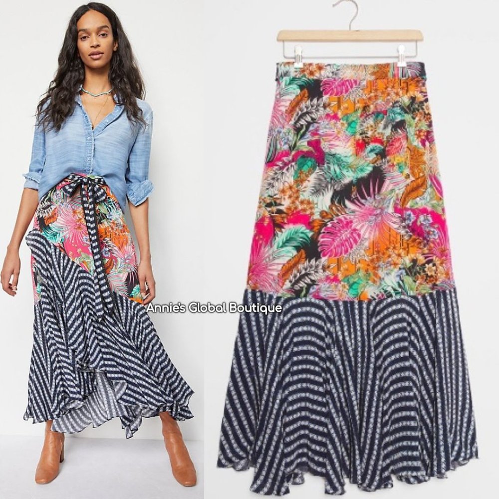 HTF NWT ANTHROPOLOGIE Bhanuni Hanna Maxi Skirt - Picture 4 of 9